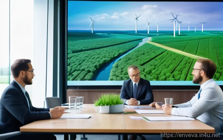 환경영향평가 사례 공유 - A compelling split image or transition scene illustrating the transformation of a natural green zone...