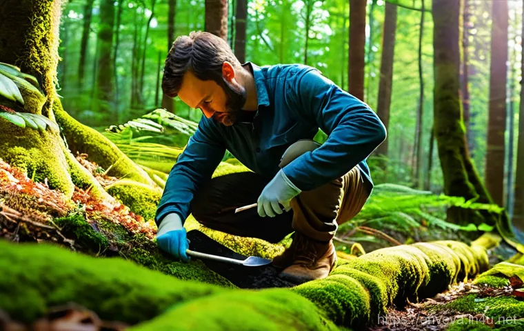 환경영향평가사의 하루 일과 - A dedicated Environmental Impact Assessor, male, in his late 30s, wearing waterproof hiking boots, r...