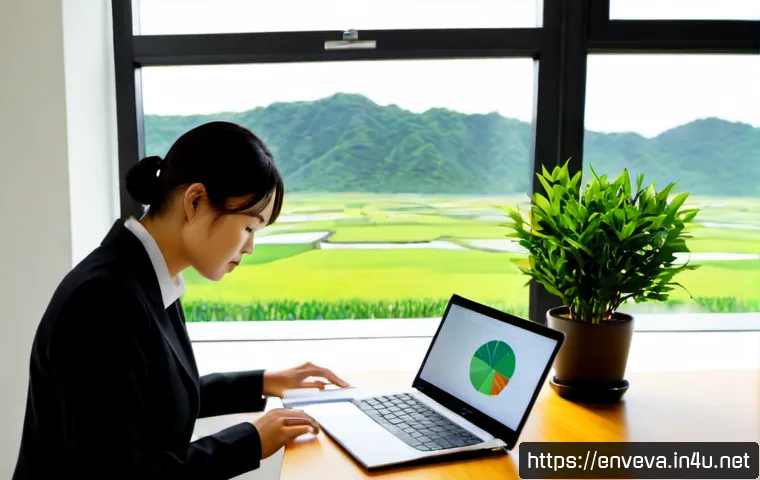 환경영향평가 보고서 작성 팁 - Photorealistic environmental consultant at a clean wooden desk preparing an environmental impact ass...